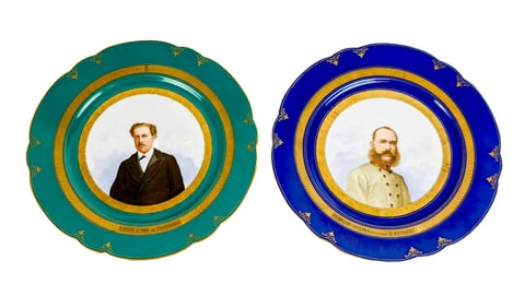 Pillivuyt et Cie Companion Pair of Portrait Plates