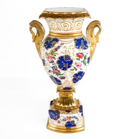 Paris Porcelain Polychrome Decorated Vase