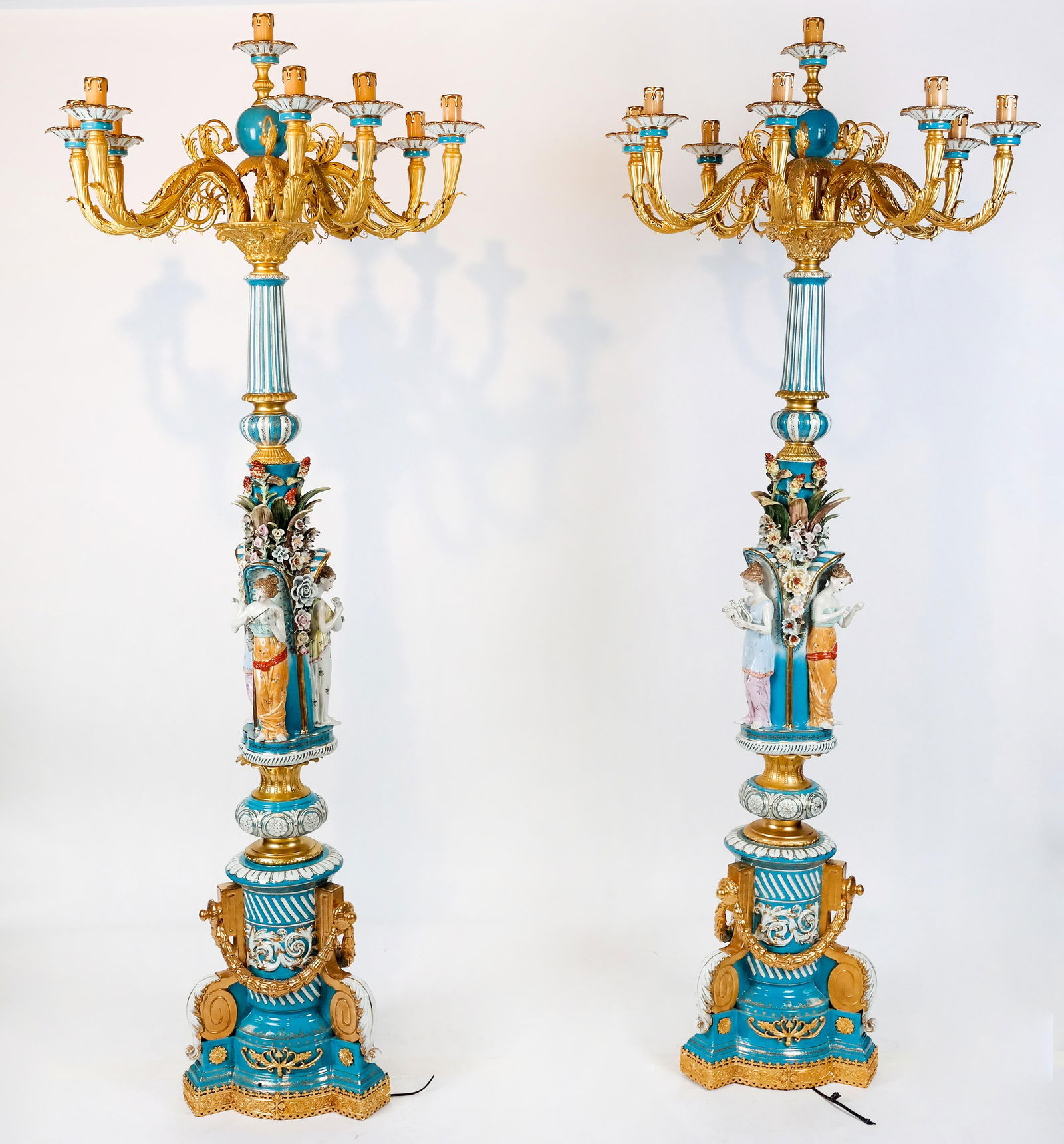 Pair of Belle Epoque Porcelain Torchieres (1 of 20)