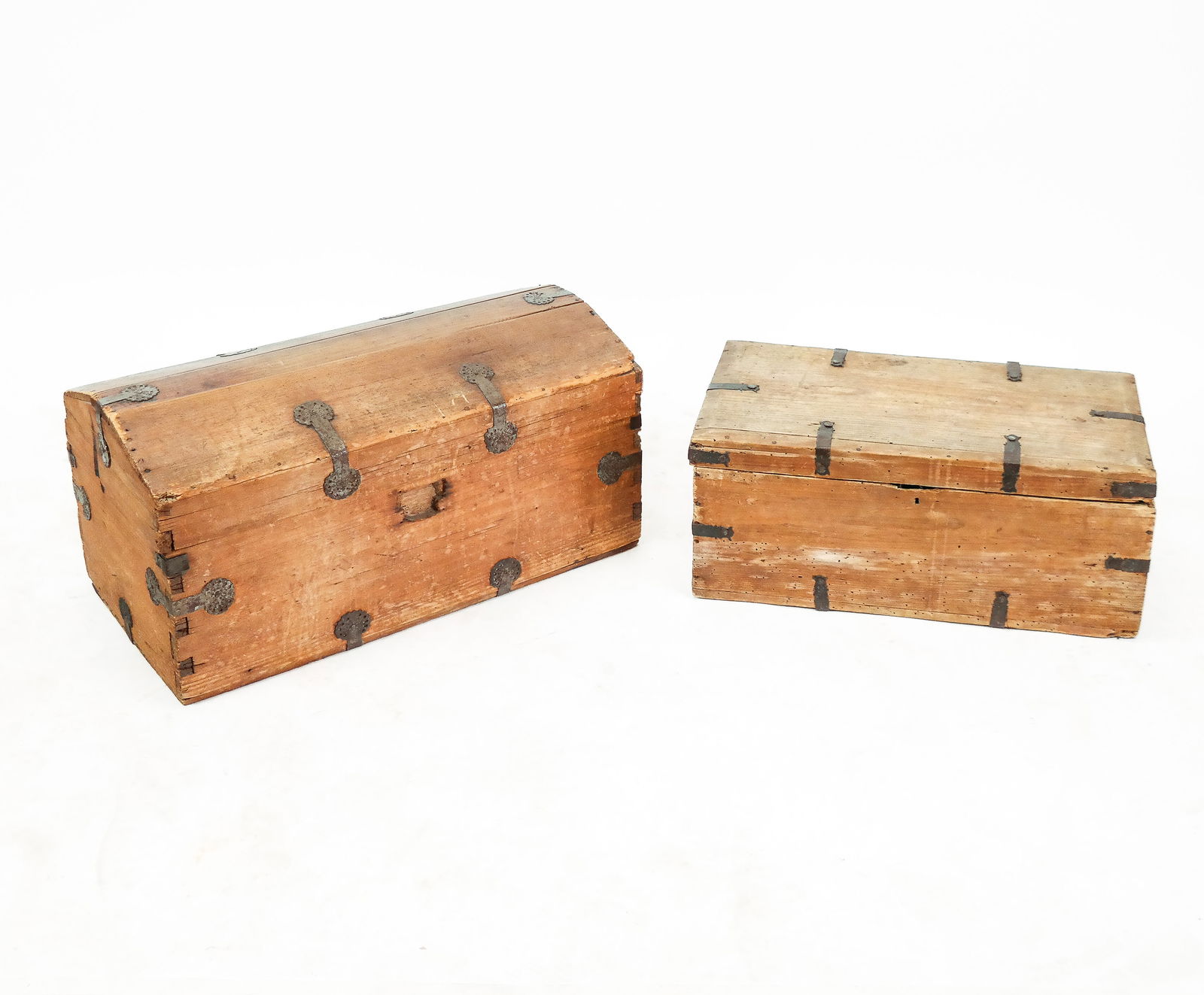 Two Antique Wood Panel Storage Trunks (1 of 9)