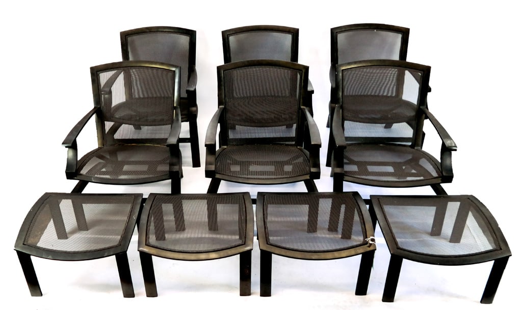 Brown Jordan Outdoor Armchairs and Ottomans, 8 (1 of 17)