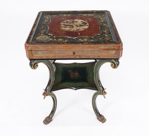 Venetian Chinoiserie and Lacquered Document Table