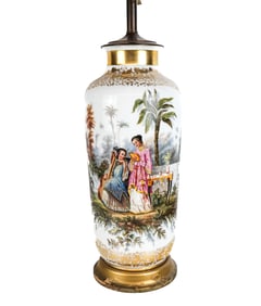 Paris Porcelain Chinoiserie Vase as Lamp
