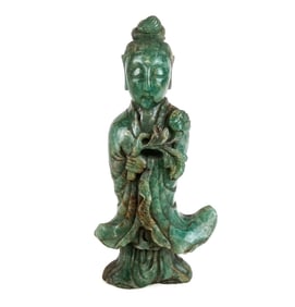 Chinese Green Quartz Guanyin