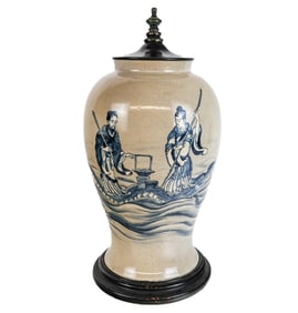 Chinese Porcelain Dehua and Figural Decorated Vase