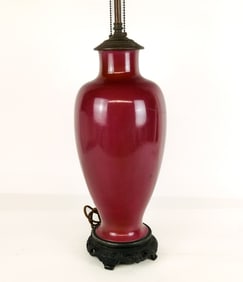 Chinese Oxblood Glazed Vase Mounted as a Lamp