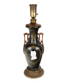 Paris Porcelain Neoclassical Decorated Lamp