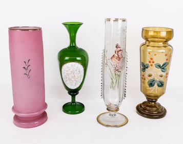 Group of Four Glass Vases