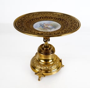 Gold-Tone and Enamel Three-Footed Tazza