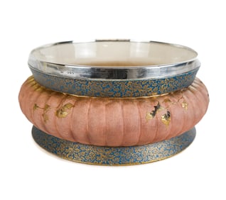 Doulton Lambeth Silver Mounted Bowl