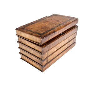 Wooden Trompe L'oeil Book-Form Tea Caddy