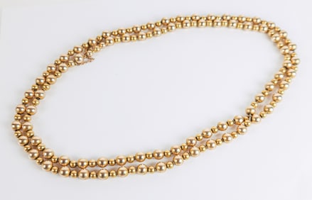 14K Gold Bead Necklace