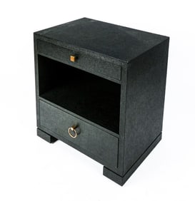 Black Shagreen-Style Modern Chest
