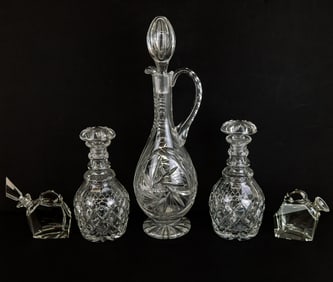 Group Of Five Decanters And Perfumes