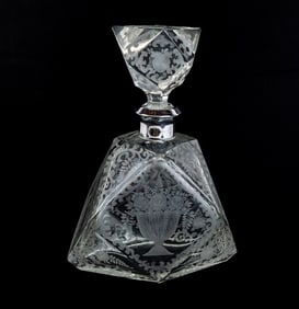 French Etched Crystal Decanter
