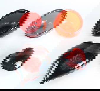 Group Of Four Colored Crystal Objects