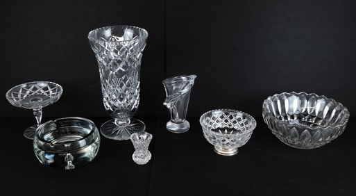 Group Of Seven Glass And Crystal Vessels