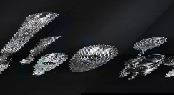 Group Of Seven Glass And Crystal Vessels