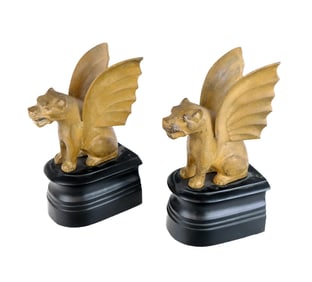 Pair Of Winged Griffin Bookends