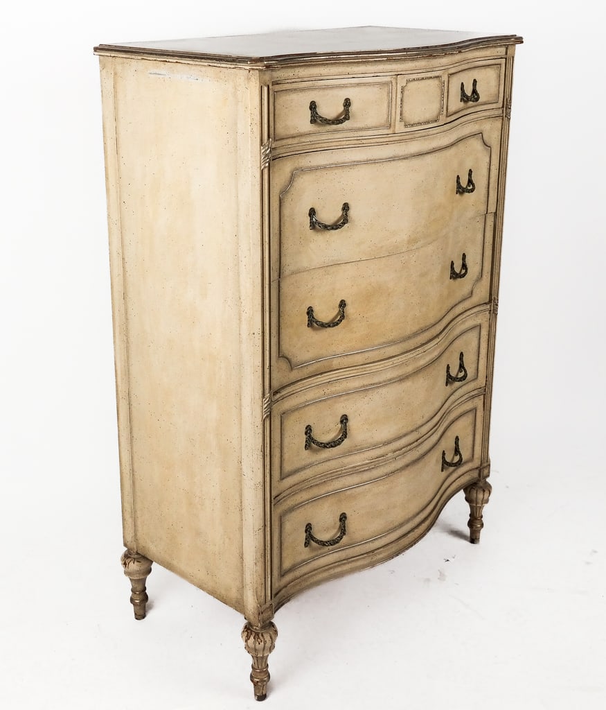 French Provincial Bowfront Chest of Drawers (1 of 12)