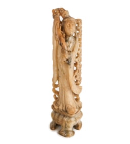 Chinese Carved Soapstone Meiren Figure