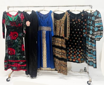 Group of 6 Custom Vintage Embellished Dresses