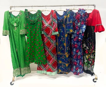 Group of 6 Custom Vintage Embellished Dresses