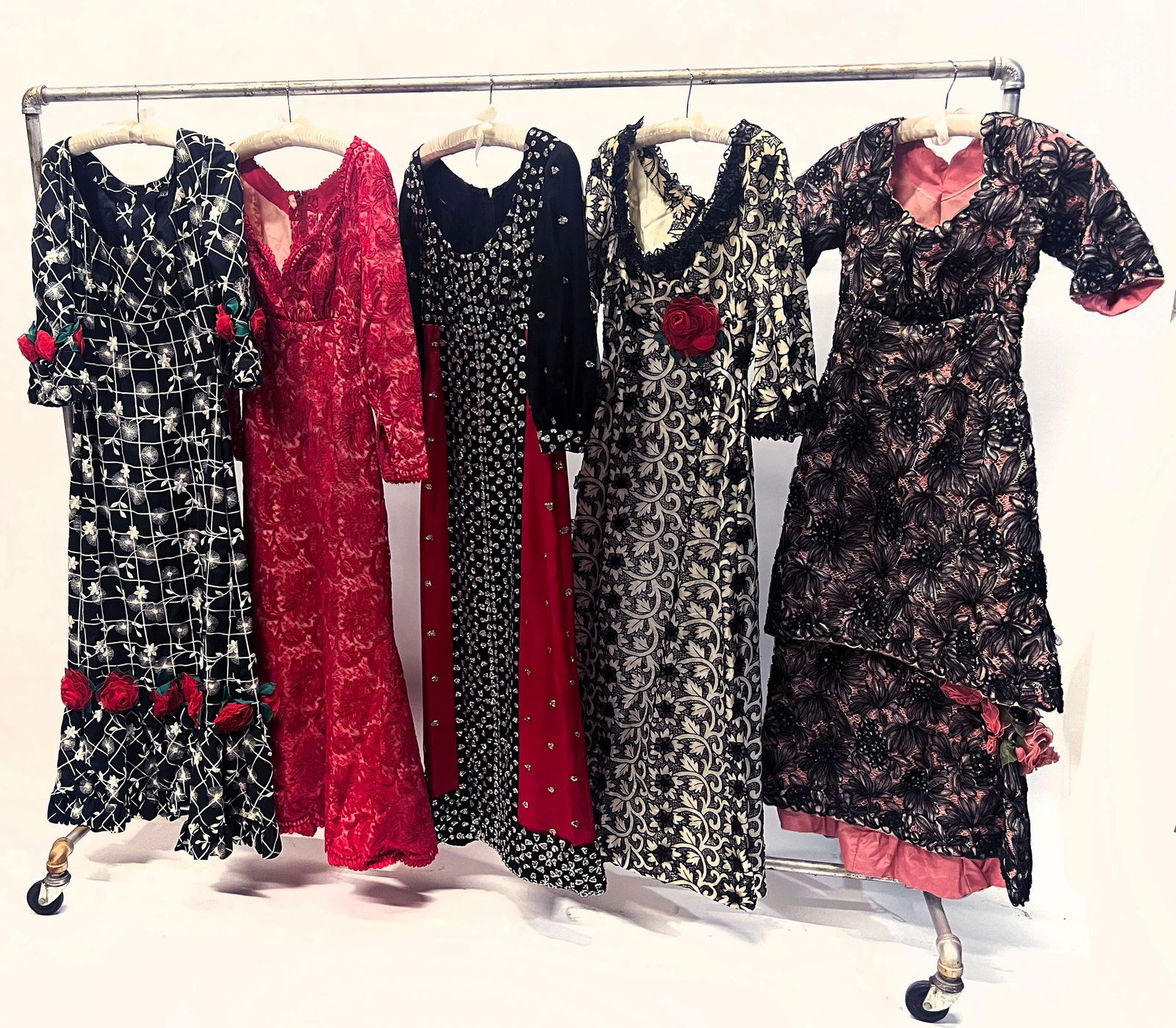 Group of 5 Custom Vintage Embellished Dresses (1 of 13)