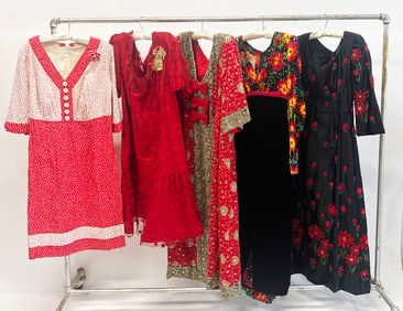Group of 5 Custom Vintage Embellished Dresses