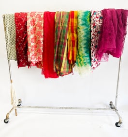 4 Large Bins of Vintage Fabric Yardage