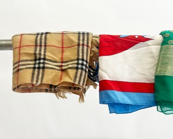 Group of 7 Vintage Designer Silk Scarves