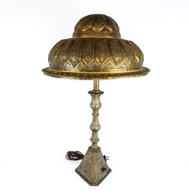 Moorish Pierced Brass Lamp