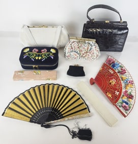 Collection of Handbags and Fans, 7