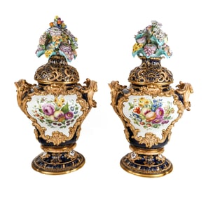 Pair of Hand-Painted Potpourris