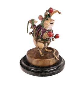Kim KORI Bronze Sculpture "Mouse Jester"