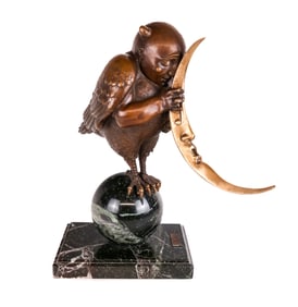 Michael PARKES Bronze and Marble "Moonbird"