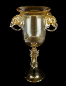 Venetian Art Glass Gold Flecked Avventurina Urn