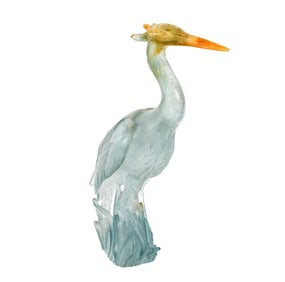 Daum Pate de Verre Art Glass Heron Sculpture