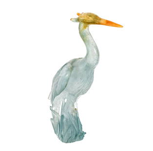 Daum Pate de Verre Art Glass Heron Sculpture