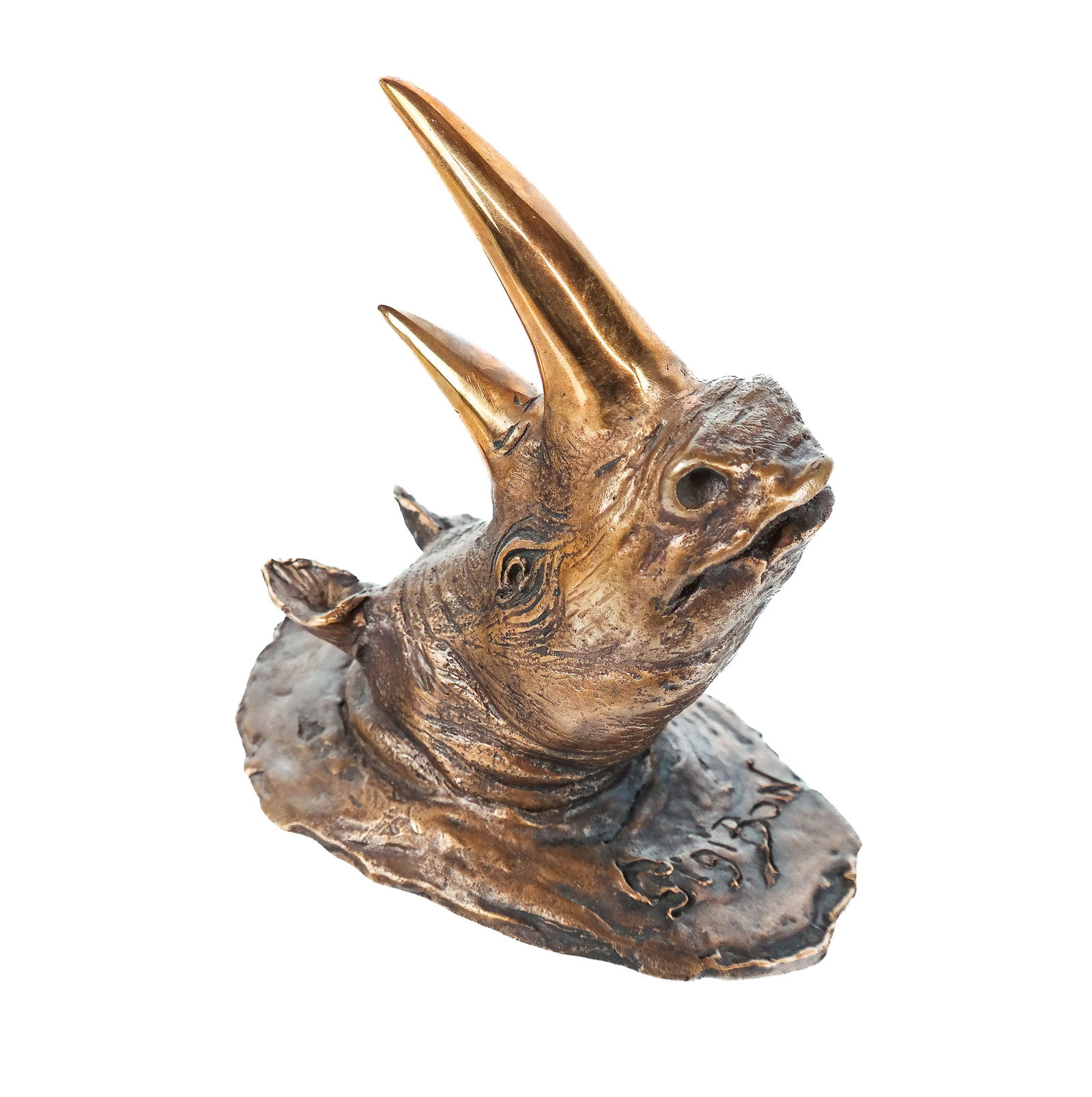Gigi BON Bronze Rhinoceros Head Wall Applique (1 of 10)