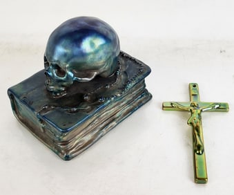 Zsolnay Eosin-Glazed Earthenware Accessories, 2