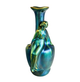Zsolnay Eosin-Glazed Earthenware Figural Vase