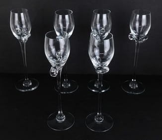 Czeslaw Zuber Hand Blown Crystal Stemware, 6