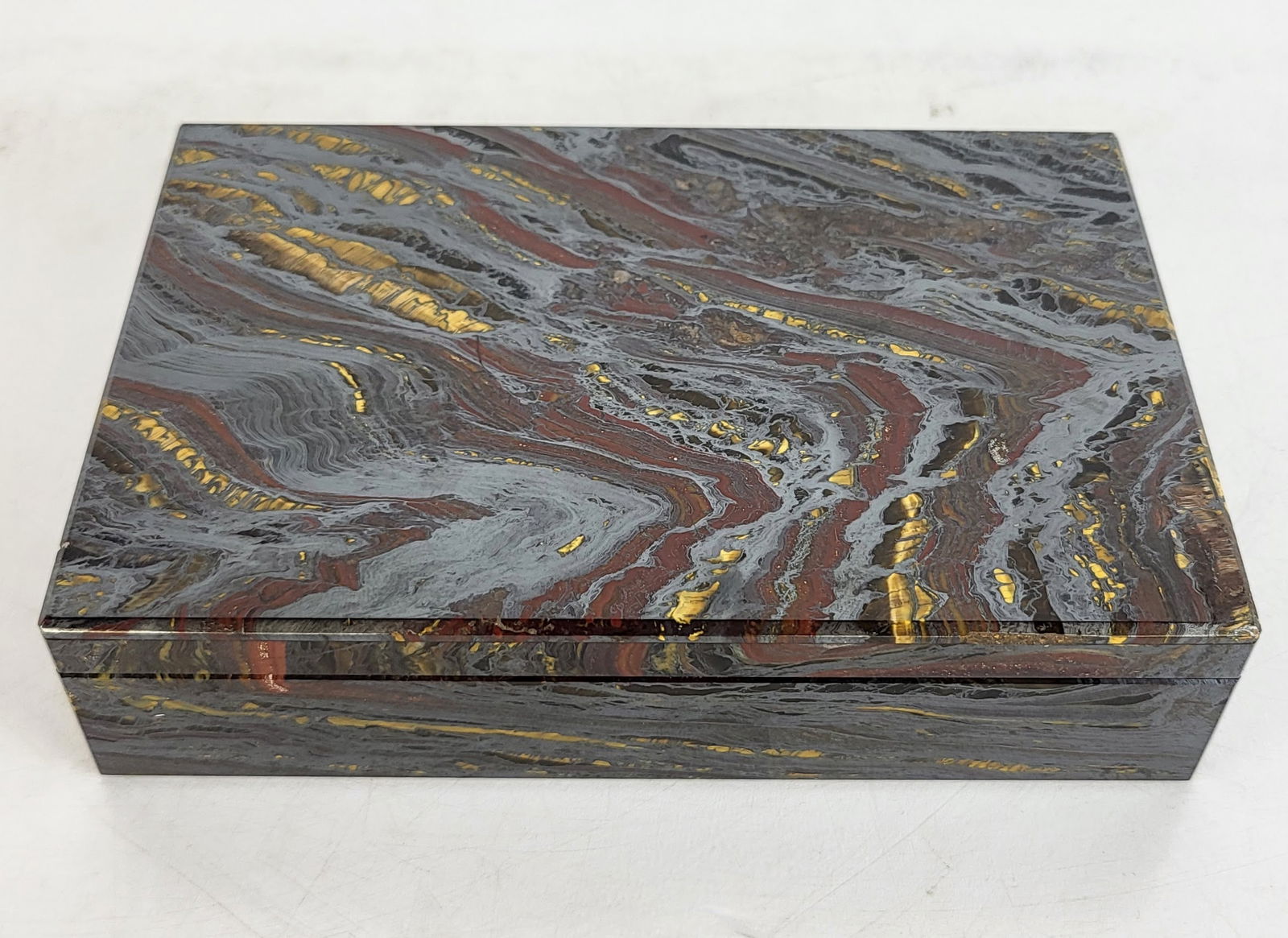 Tiger Iron and Agate Cigarette / Trinket Box (1 of 9)
