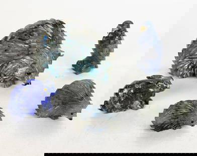 Five Specimen Stone Animals Figures