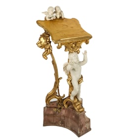 Venetian Gilt and Painted Putti Decorated Lectern
