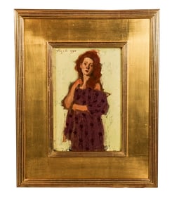 Malcolm LIEPKE: "Woman In Violet" - Oil Painting