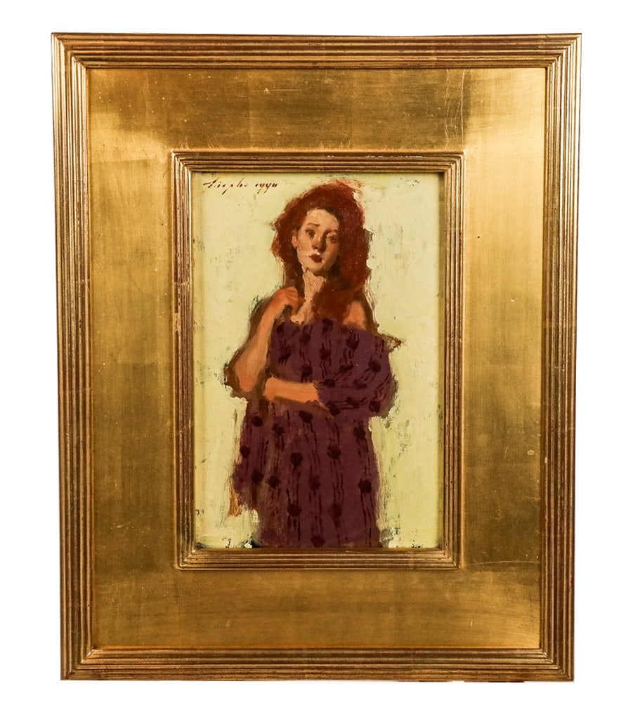 Malcolm LIEPKE: "Woman In Violet" - Oil Painting (1 of 2)