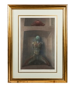 Michel HENRICOT: Study of Nude Male - Lithograph