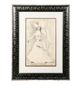 Stanislao LEPRI: Ink Drawing of Leonor Fini